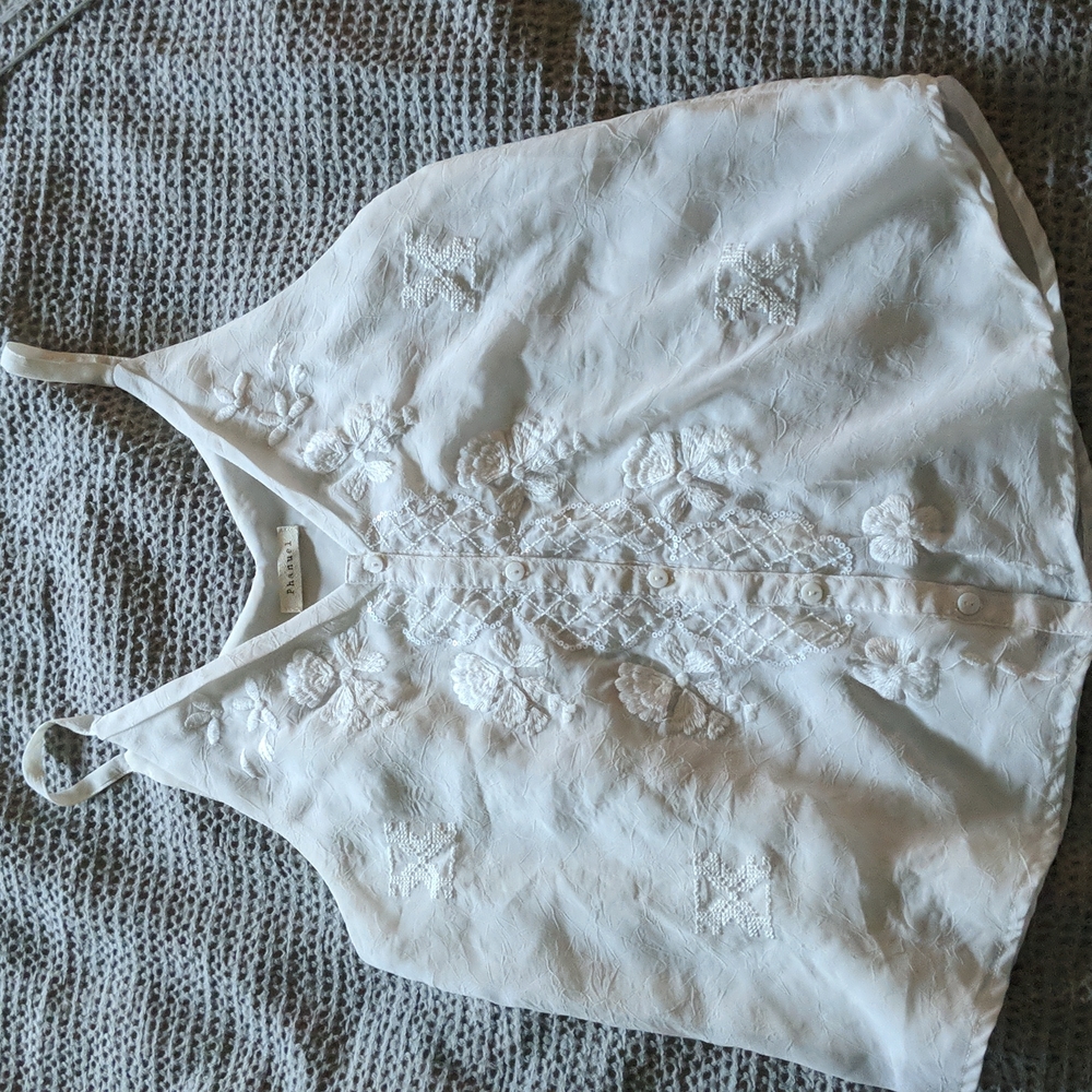 Chiffon camisole with an embroidered design